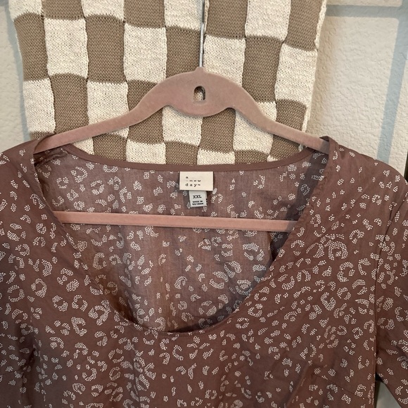 A NEW DAY Brown Leopard Print Women's Dress XXL - Picture 2 of 3